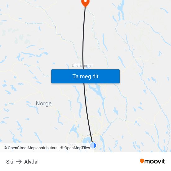 Ski to Alvdal map