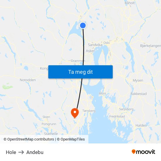 Hole to Andebu map