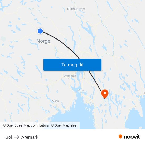 Gol to Aremark map