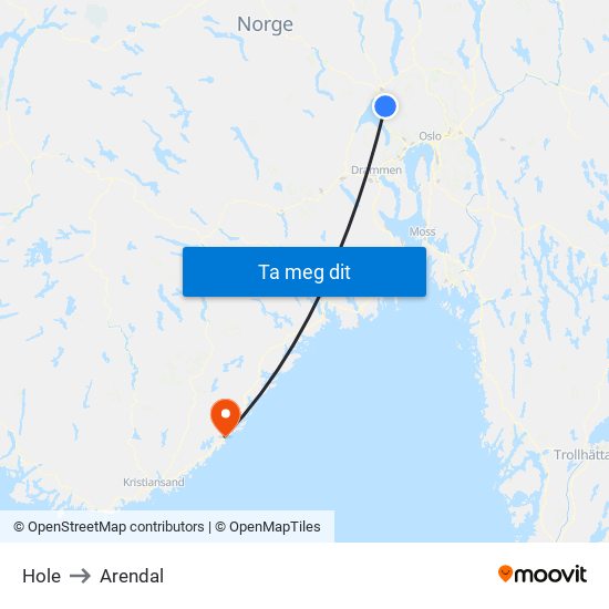 Hole to Arendal map