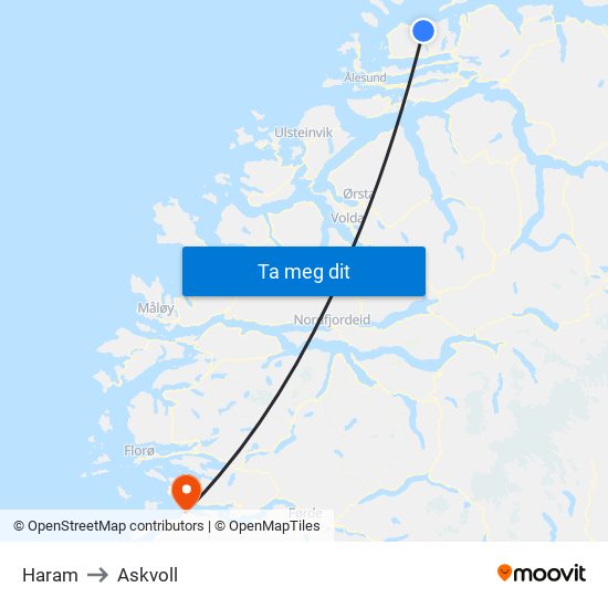 Haram to Askvoll map