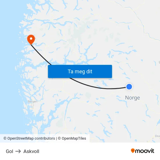 Gol to Askvoll map