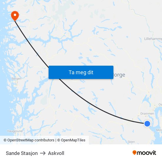 Sande Stasjon to Askvoll map