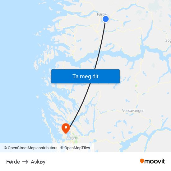 Førde to Askøy map