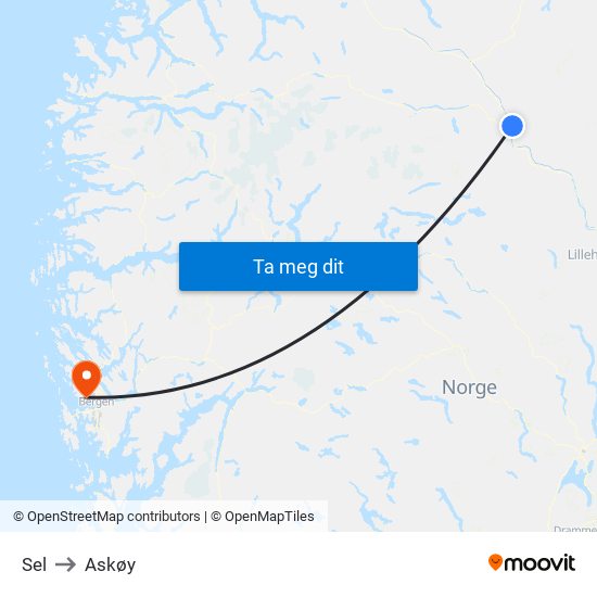 Sel to Askøy map