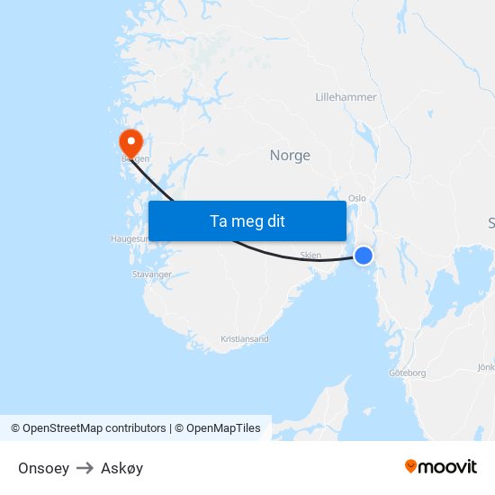 Onsoey to Askøy map