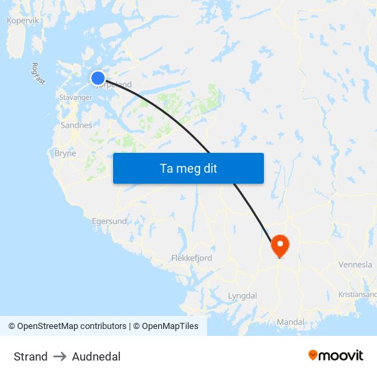 Strand to Audnedal map