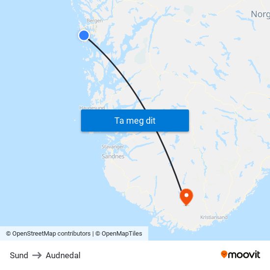 Sund to Audnedal map