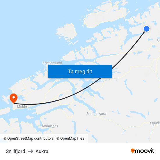 Snillfjord to Snillfjord map