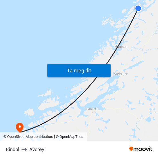 Bindal to Averøy map