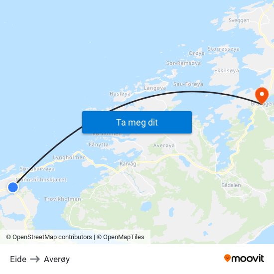 Eide to Averøy map