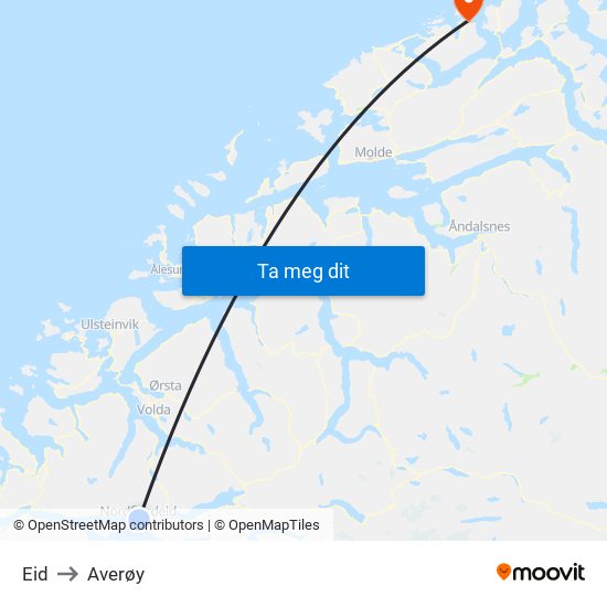 Eid to Averøy map