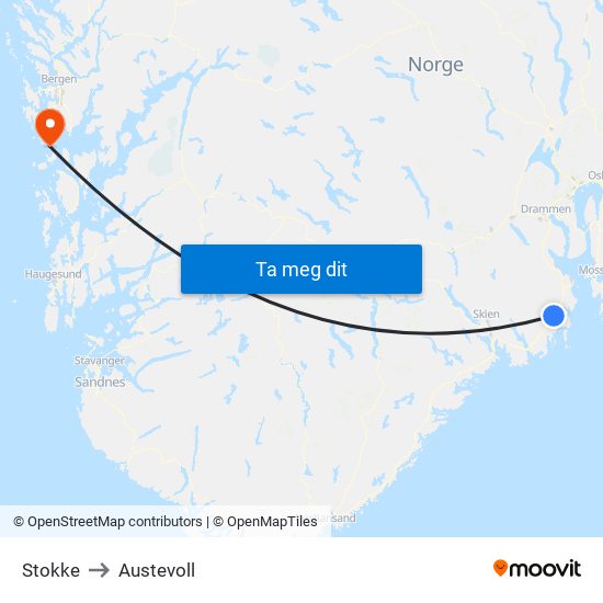 Stokke to Stokke map