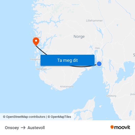 Onsoey to Austevoll map