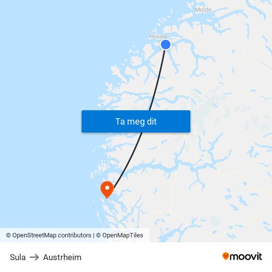 Sula to Austrheim map