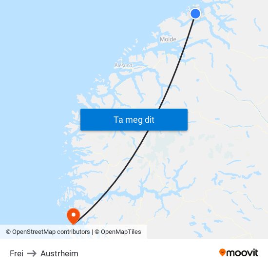 Frei to Austrheim map