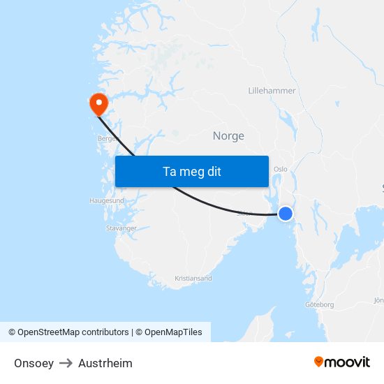 Onsoey to Austrheim map