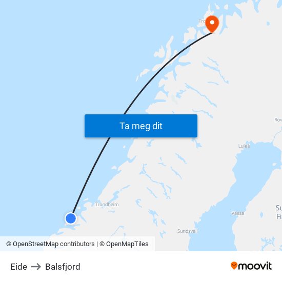 Eide to Balsfjord map