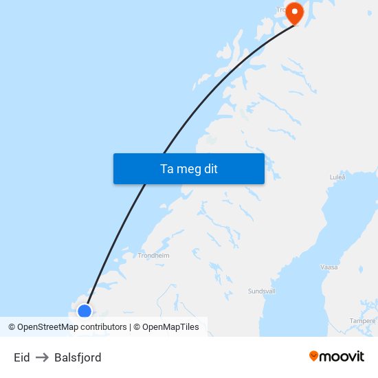 Eid to Balsfjord map