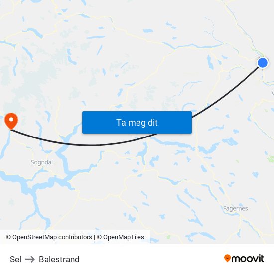 Sel to Balestrand map