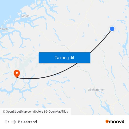 Os to Balestrand map