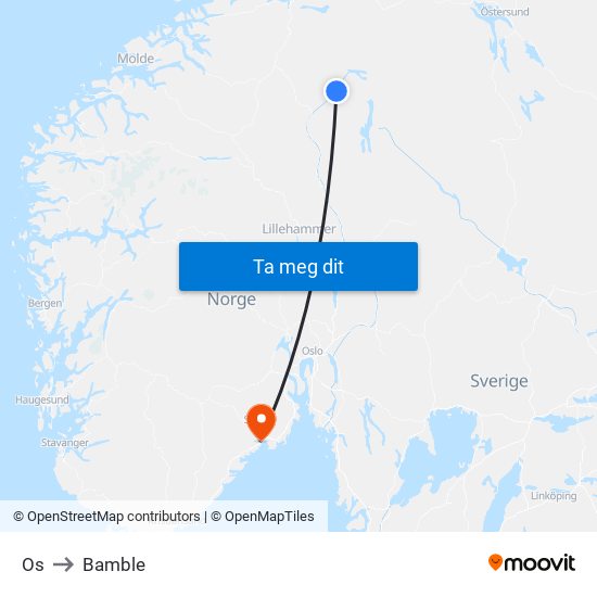 Os to Bamble map