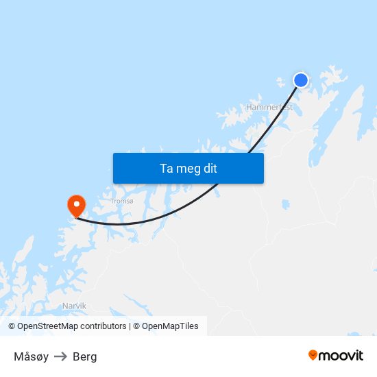 Måsøy to Berg map