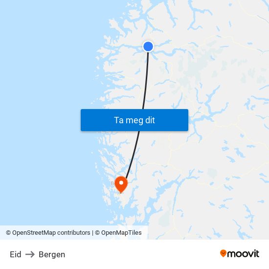Eid to Bergen map