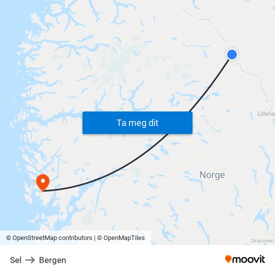 Sel to Bergen map