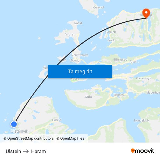 Ulstein to Haram map