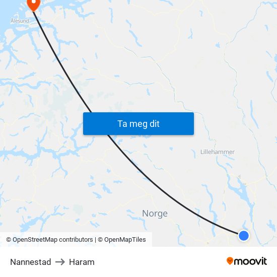 Nannestad to Haram map