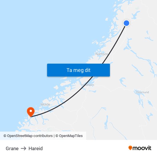 Grane to Hareid map