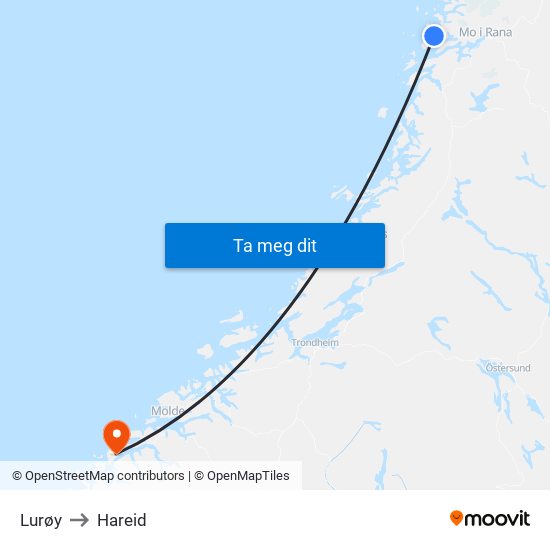 Lurøy to Hareid map