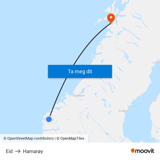 Eid to Hamarøy map