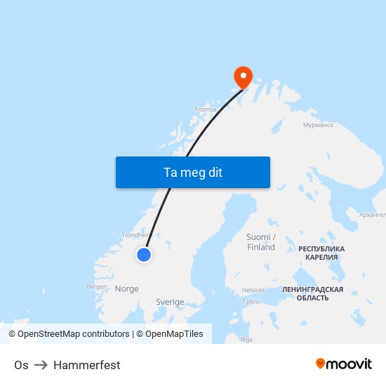 Os to Hammerfest map