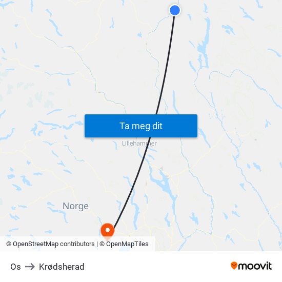 Os to Krødsherad map