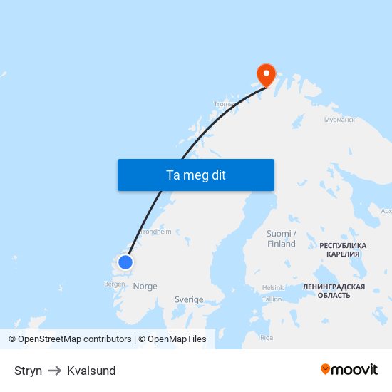 Stryn to Kvalsund map