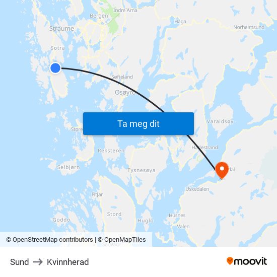 Sund to Kvinnherad map