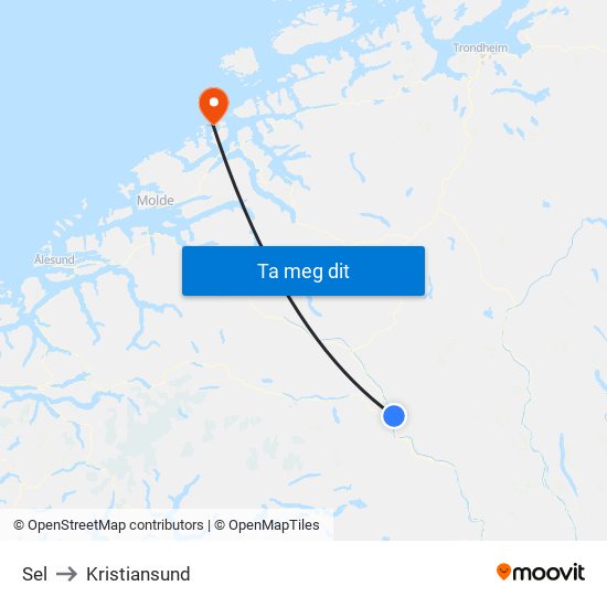 Sel to Kristiansund map