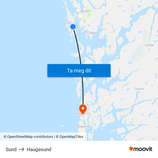 Sund to Haugesund map