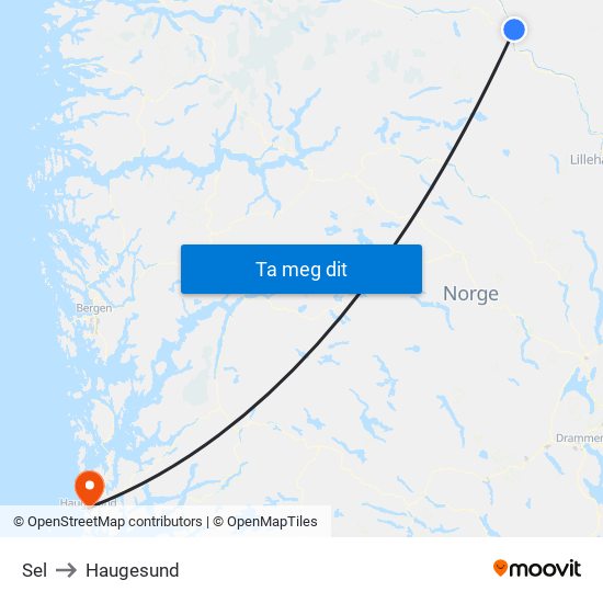 Sel to Haugesund map