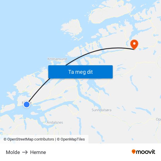 Molde to Hemne map