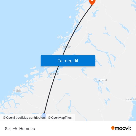 Sel to Hemnes map