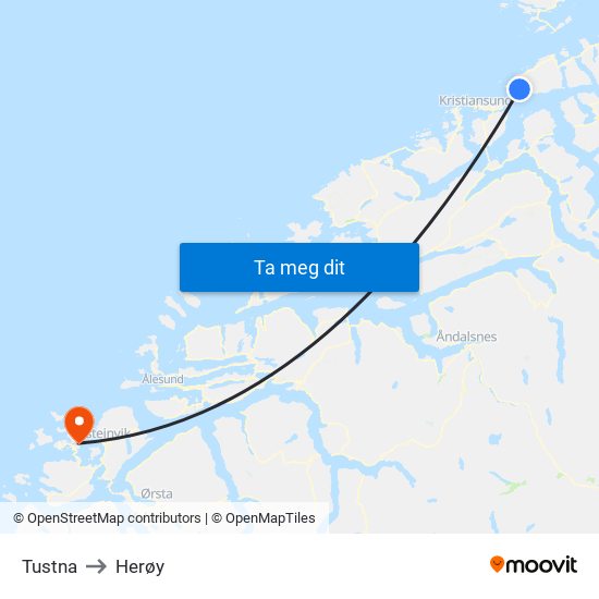 Tustna to Herøy map