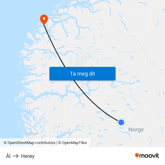 Ål to Herøy map