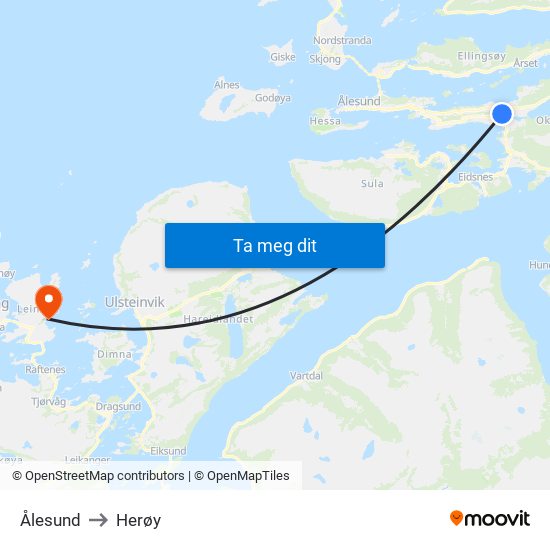 Ålesund to Herøy map