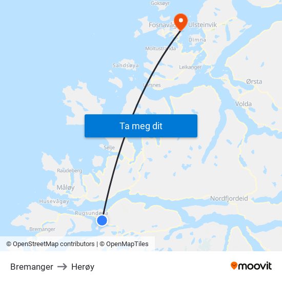 Bremanger to Herøy map