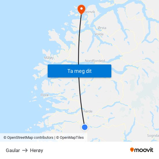 Gaular to Herøy map