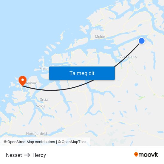 Nesset to Herøy map