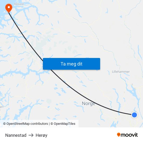 Nannestad to Herøy map